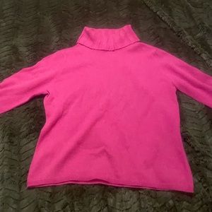 Barbie pink 100% cashmere turtleneck sweater, griffin cashmere